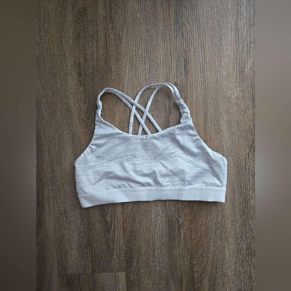 GUC Girls Striped White Sports Bra Size Large